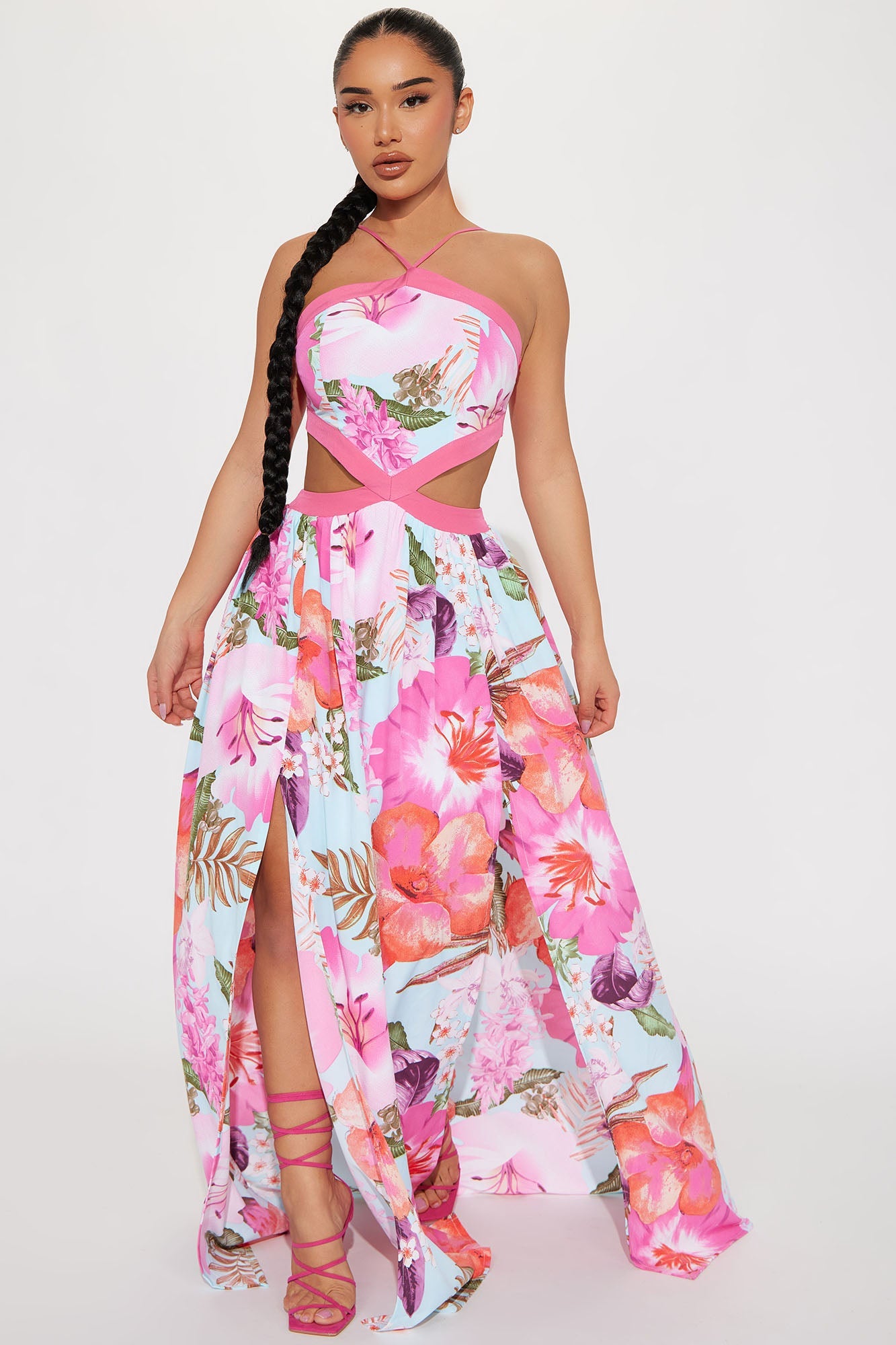 Catalina Maxi Dress - Pink/combo