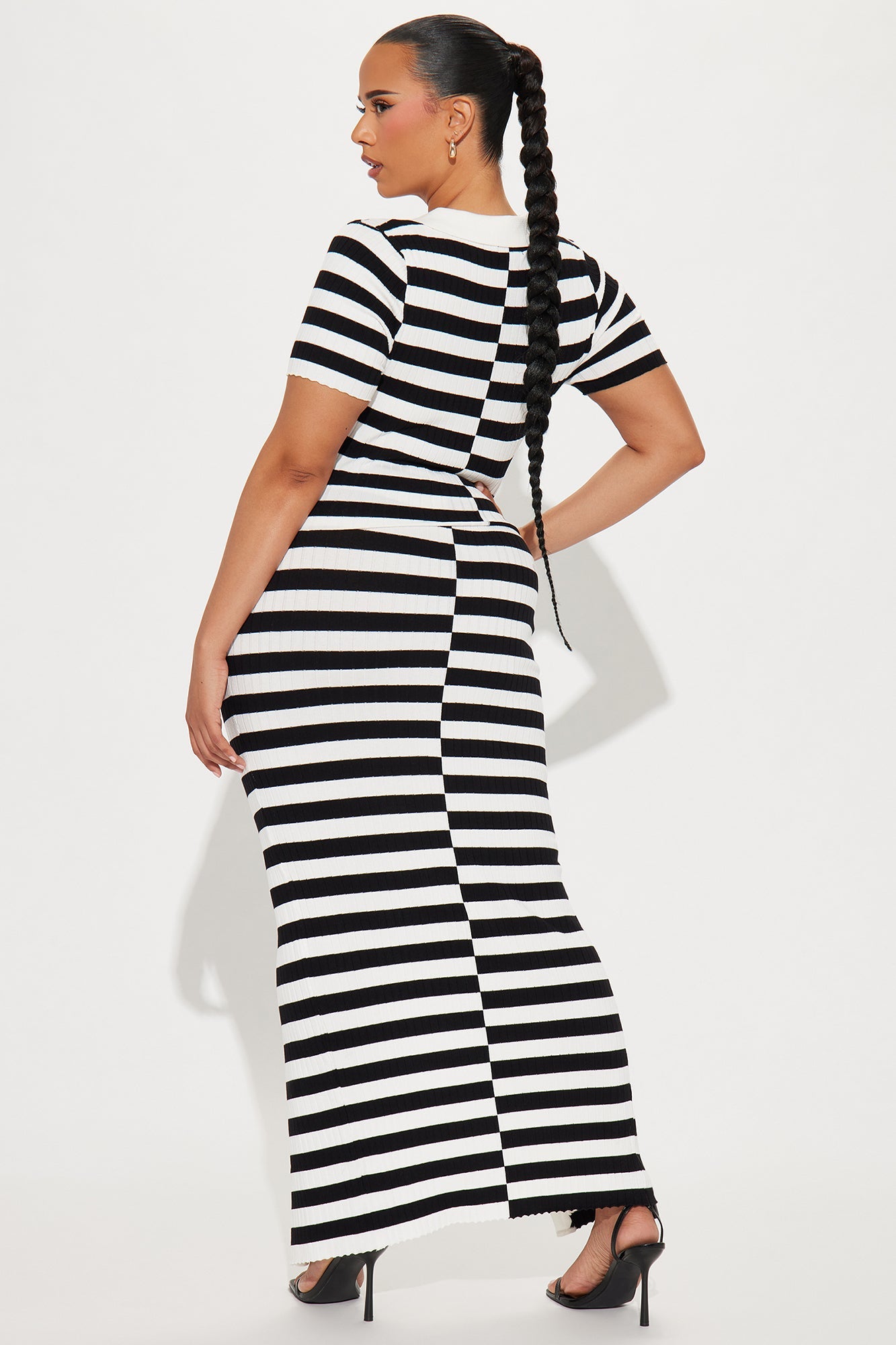 Christine Striped Skirt Set - Black/White