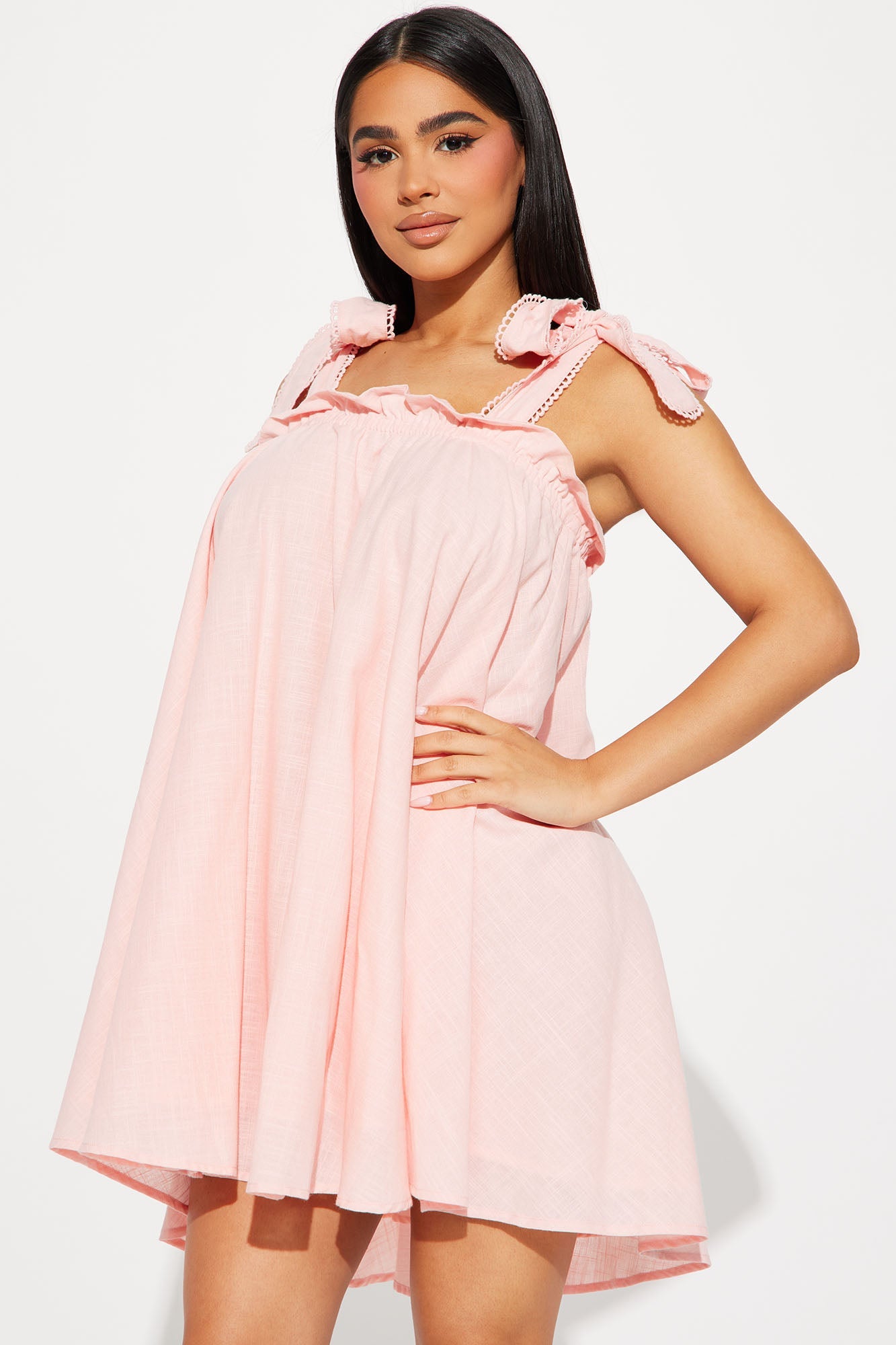 Char Pink Ruffle Mini Dress