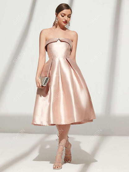 Grace Baby Pink Strapless Ball Gown