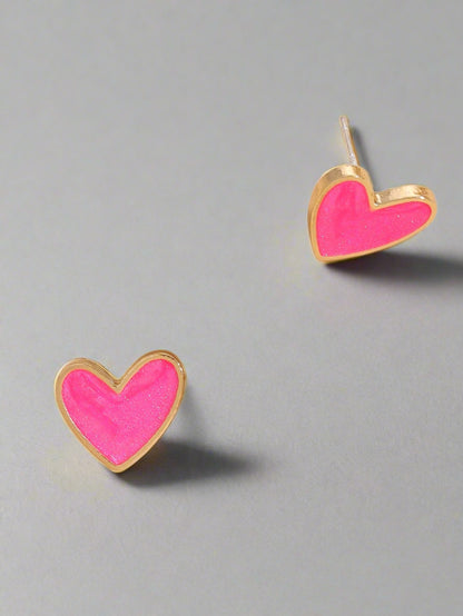 "Vivid Dreams" Heart Stud Earrings