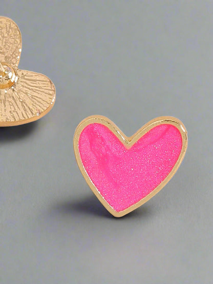 "Vivid Dreams" Heart Stud Earrings