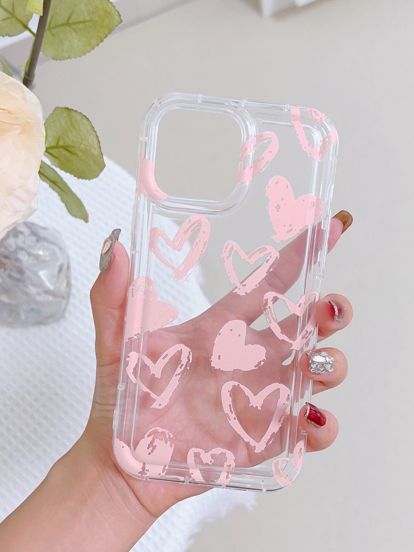 "Call Me Miss Girly" Heart-Shaped Clear IPhone Case