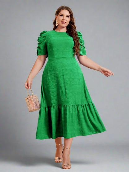 Shoshonie Green Elegant A-Line Dress