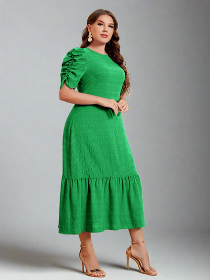 Shoshonie Green Elegant A-Line Dress