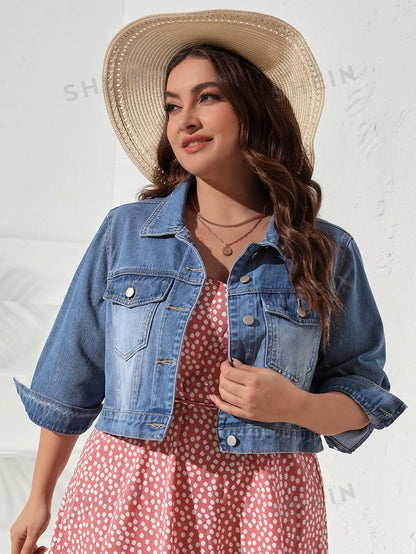 Frankie Medium Wash Crop Denim Jacket