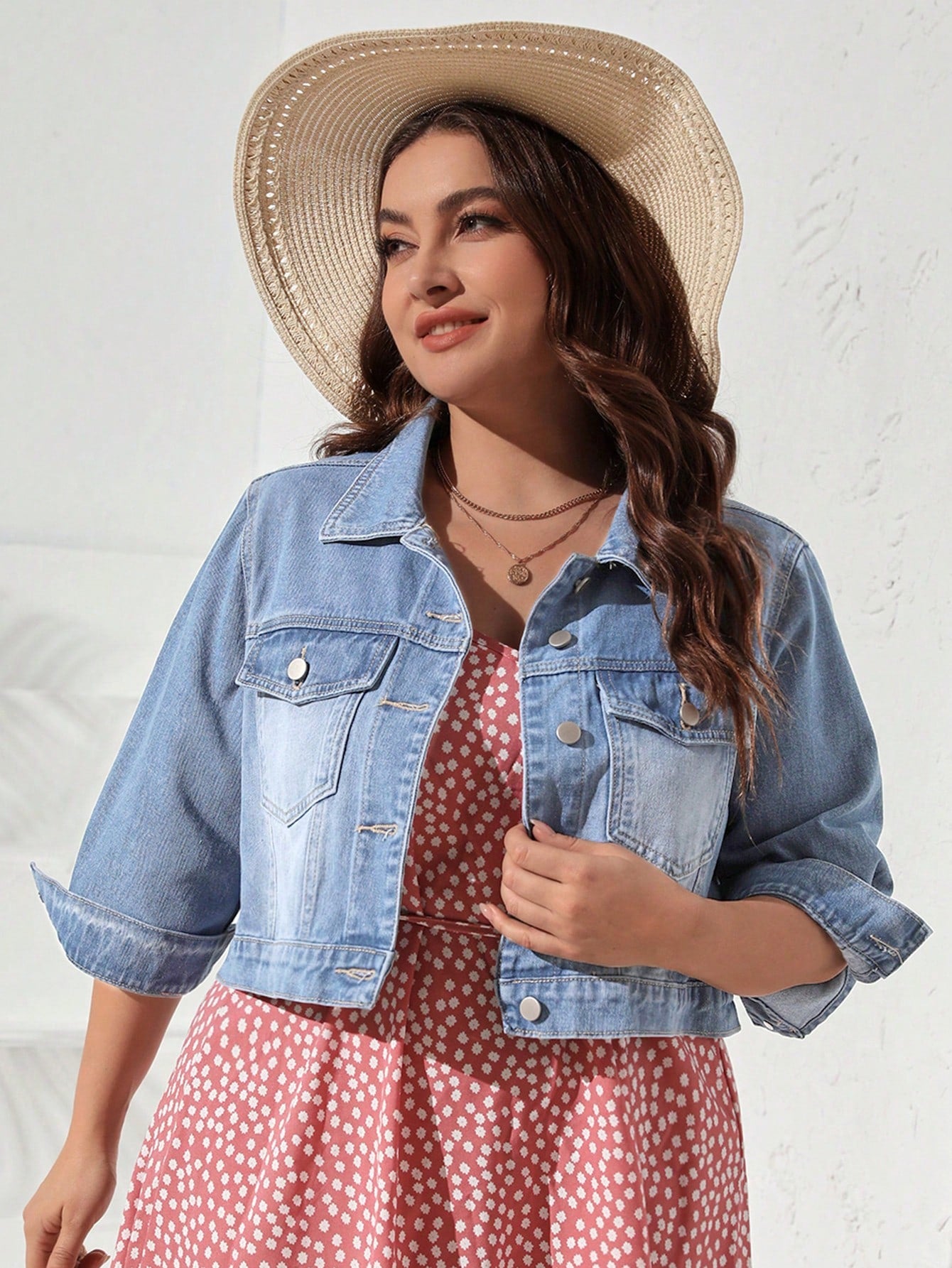 Frankie Medium Wash Crop Denim Jacket