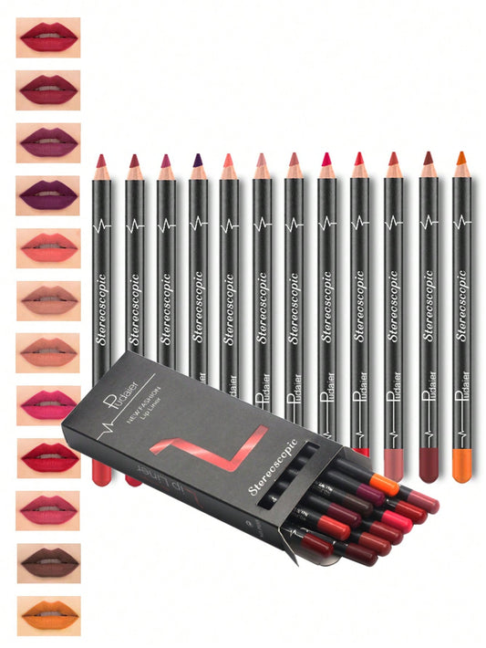 "Say Something" Waterproof Lipliner, 12pcs Matte Lipliner Pencil Set