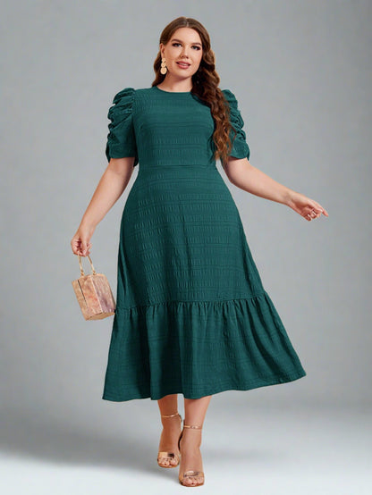 Shoshonie Green Elegant A-Line Dress