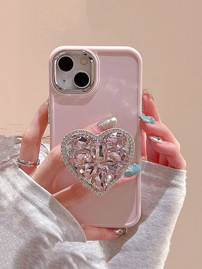 "Glamour Girl" IPhone Rhinestone & Pink Diamond Love Metal Ring