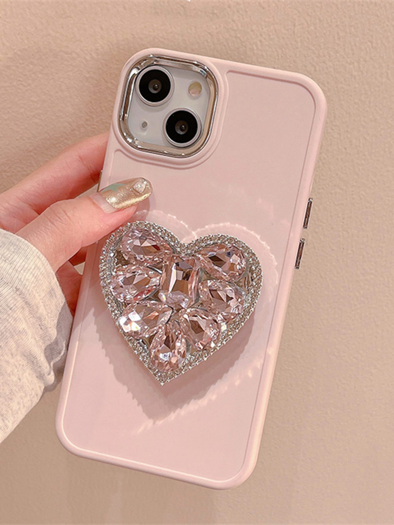 "Glamour Girl" IPhone Rhinestone & Pink Diamond Love Metal Ring