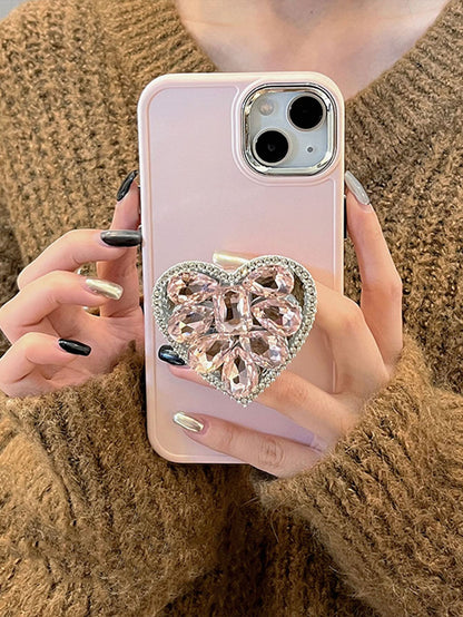 "Glamour Girl" IPhone Rhinestone & Pink Diamond Love Metal Ring