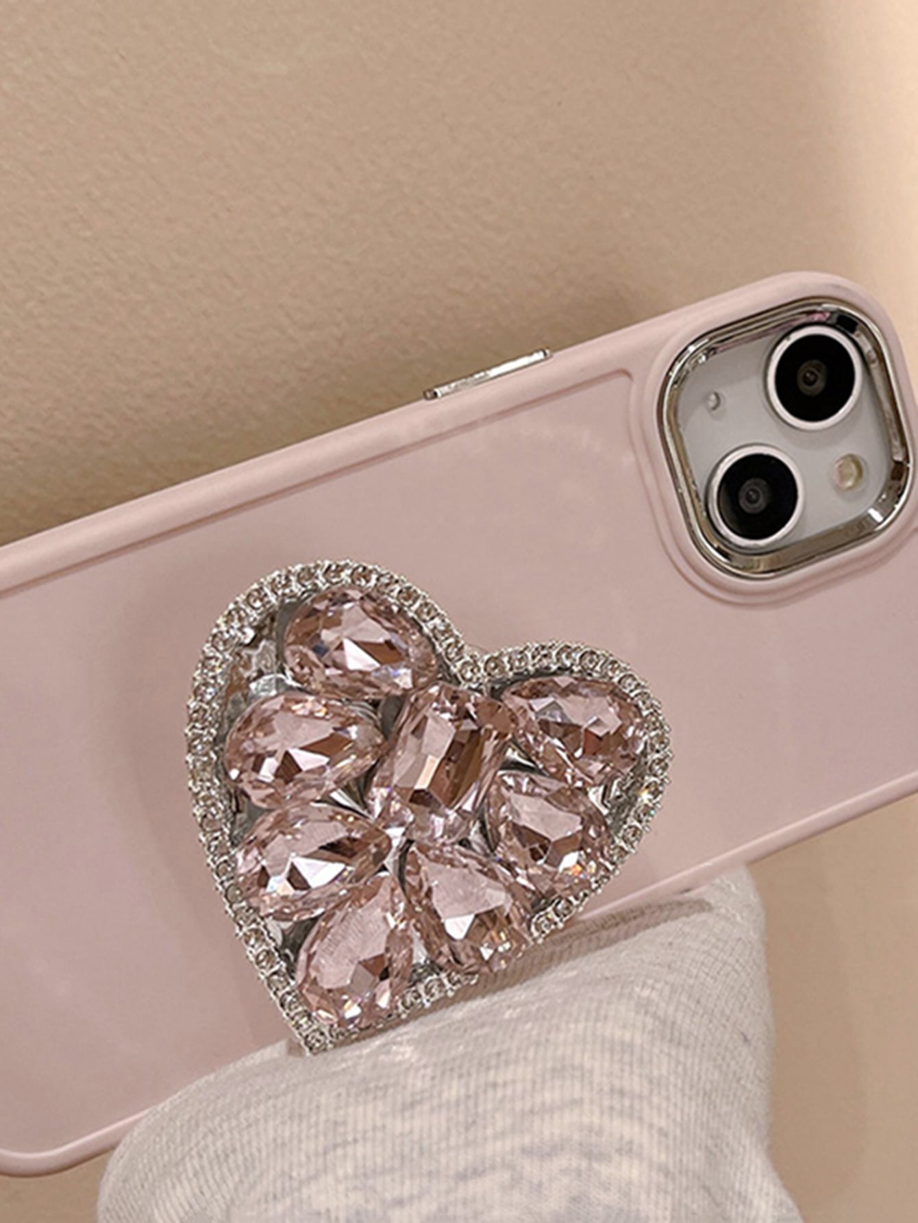 "Glamour Girl" IPhone Rhinestone & Pink Diamond Love Metal Ring