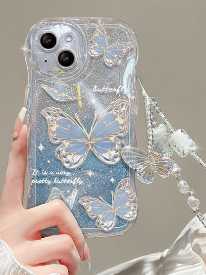 "Summer Vibes" IPhone Blue Shockproof Phone Case & Butterfly Charm Bracelet