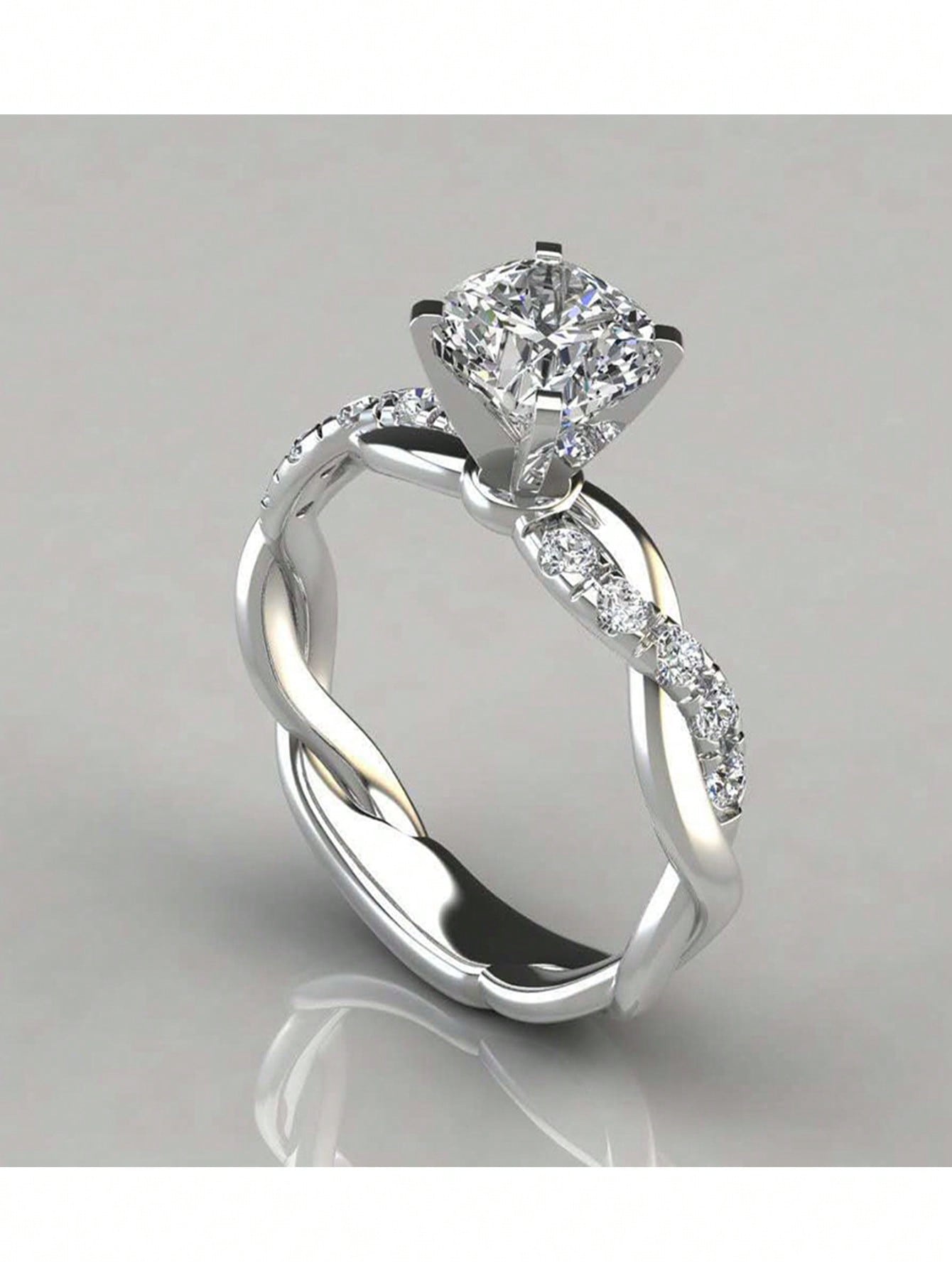 "Diamonds Are Forever" Diamond Princess Cut/Swirl Engagement & Wedding