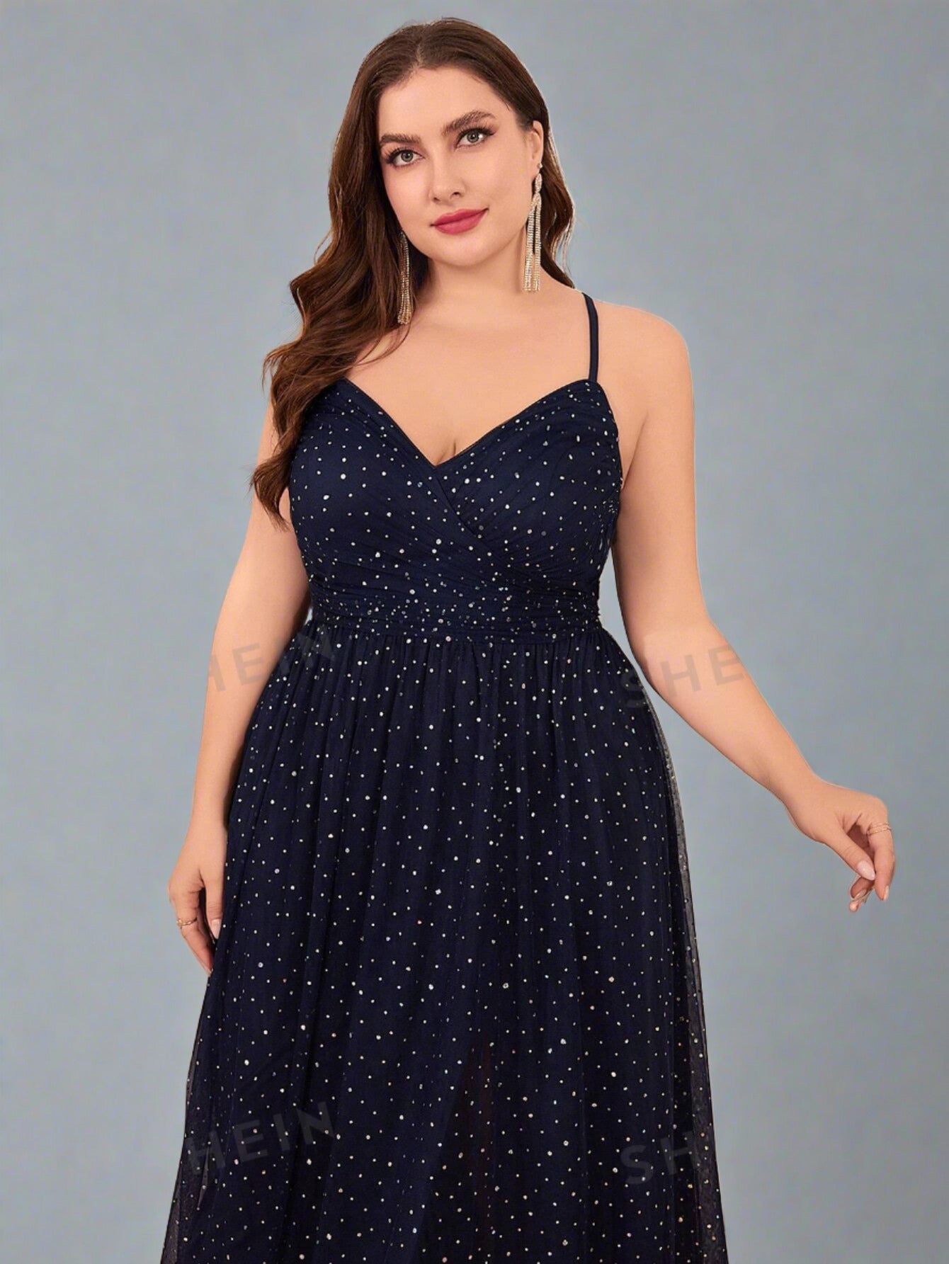 Luna Sparkle Blue A-Line Gown