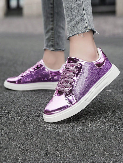 Laurie Glitter Round Toe Sneakers
