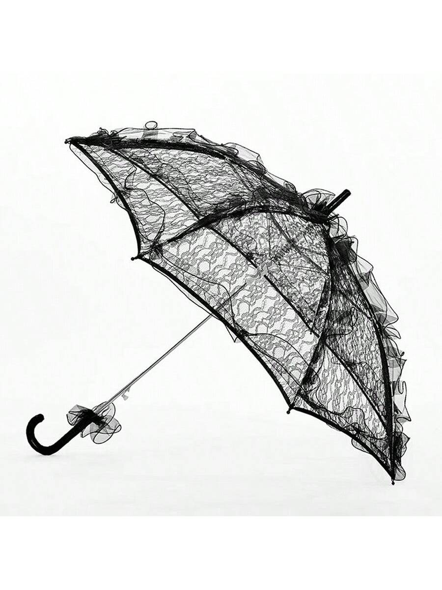 "My Beautiful Romance" White French Lace Umbrella