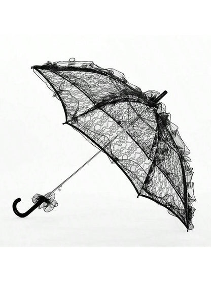 "My Beautiful Romance" White French Lace Umbrella