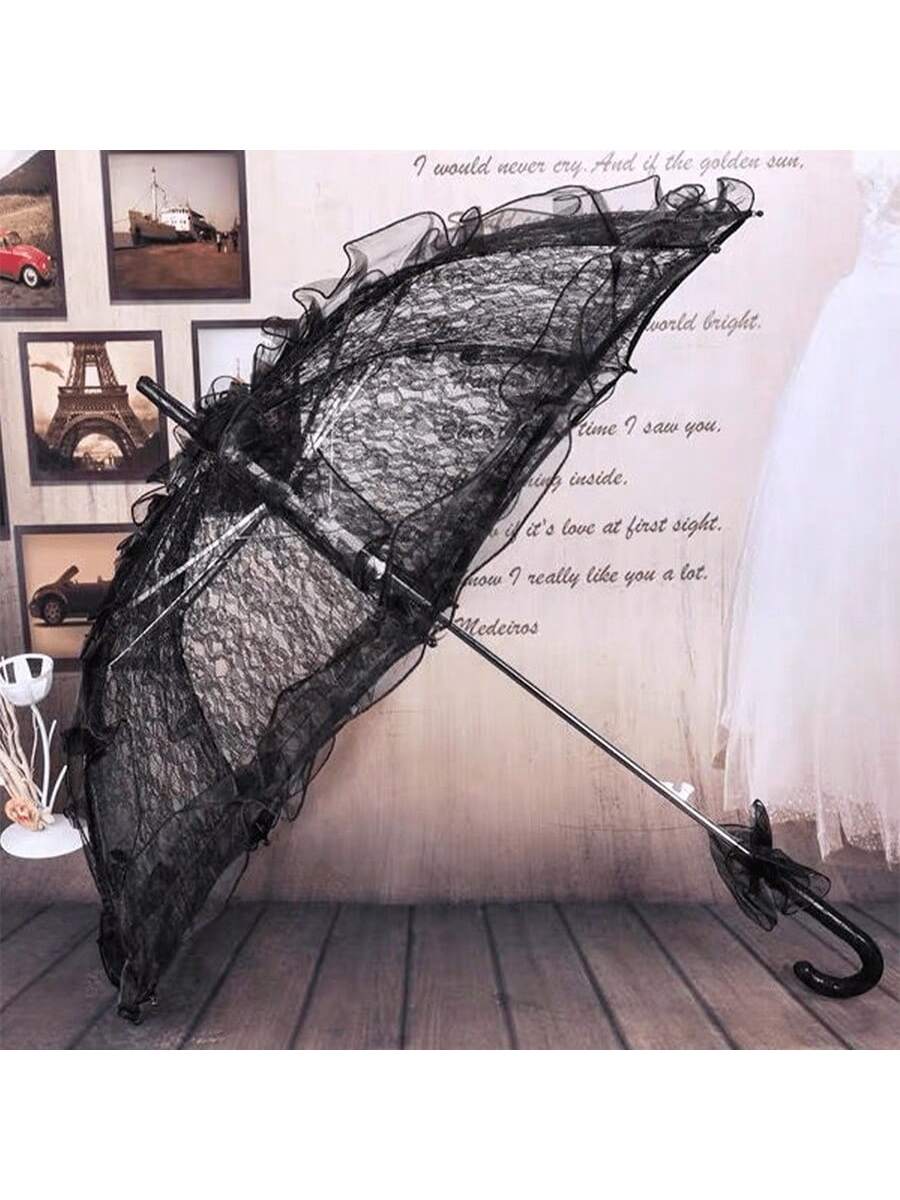 "My Beautiful Romance" White French Lace Umbrella