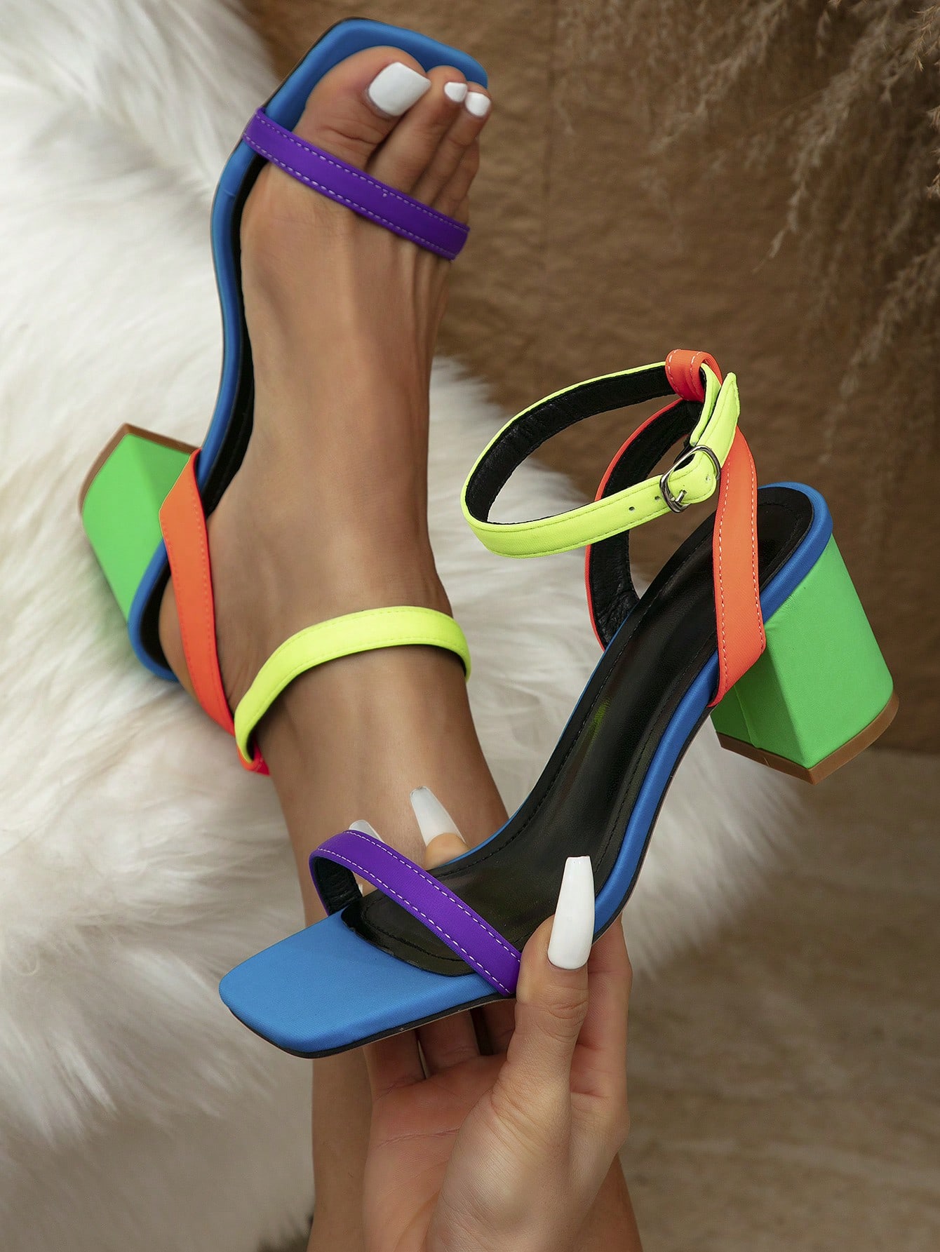 Amelie Color Block Heels