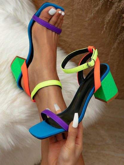 Amelie Color Block Heels