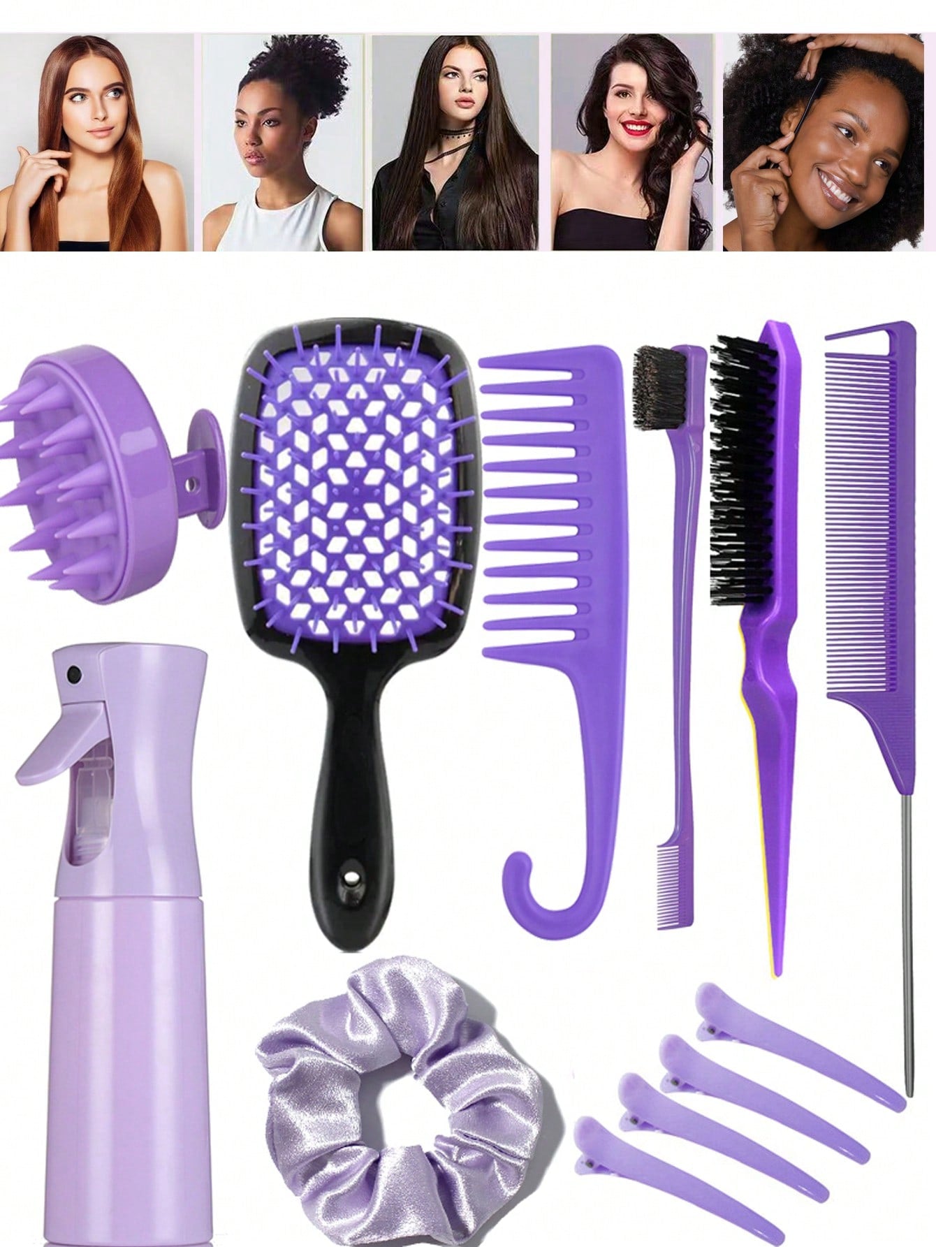 12 Pcs Hair Brush Set With Hair Styling Comb