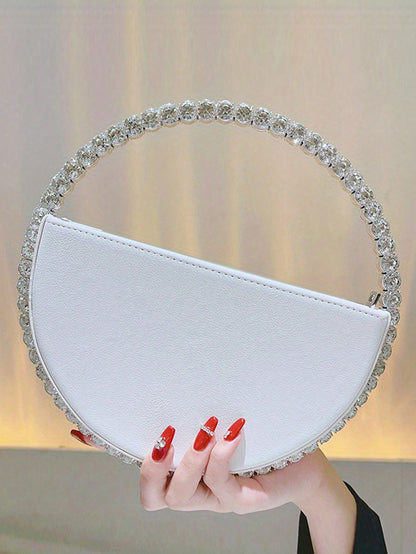 Styla Flower Rhinestone Evening Clutch