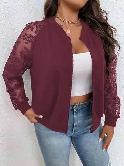 Rosa Contrast Lace Bomber Jacket