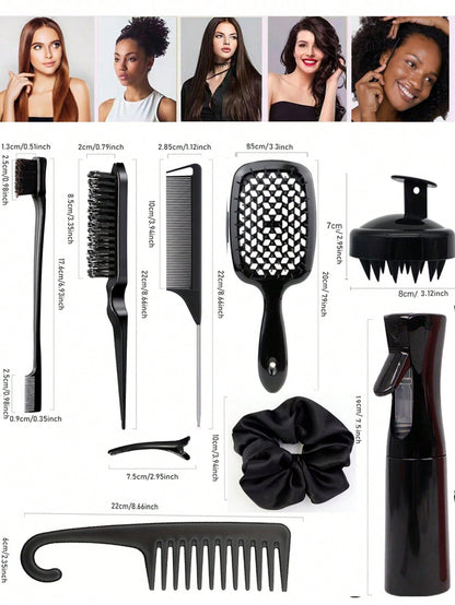 12 Pcs Hair Brush Set With Hair Styling Comb