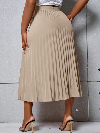 Harmony Orange Pleated Skirt