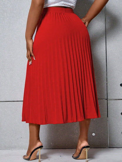 Harmony Orange Pleated Skirt