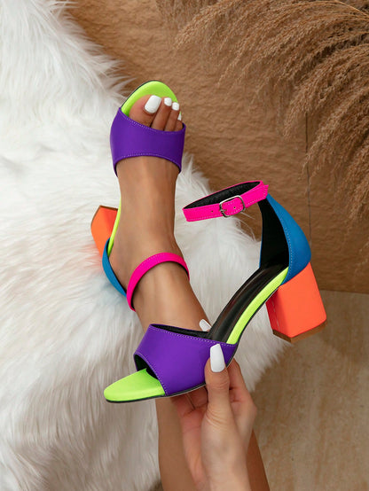 Amelie Color Block Heels