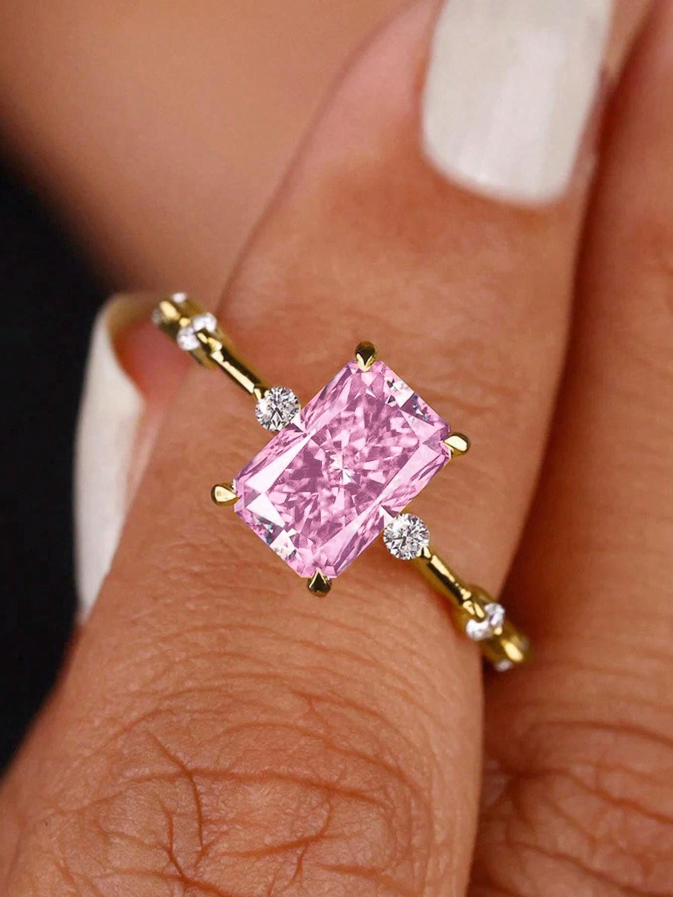 "Princess Vibes" Beautiful Pink Cubic Zirconia Ring