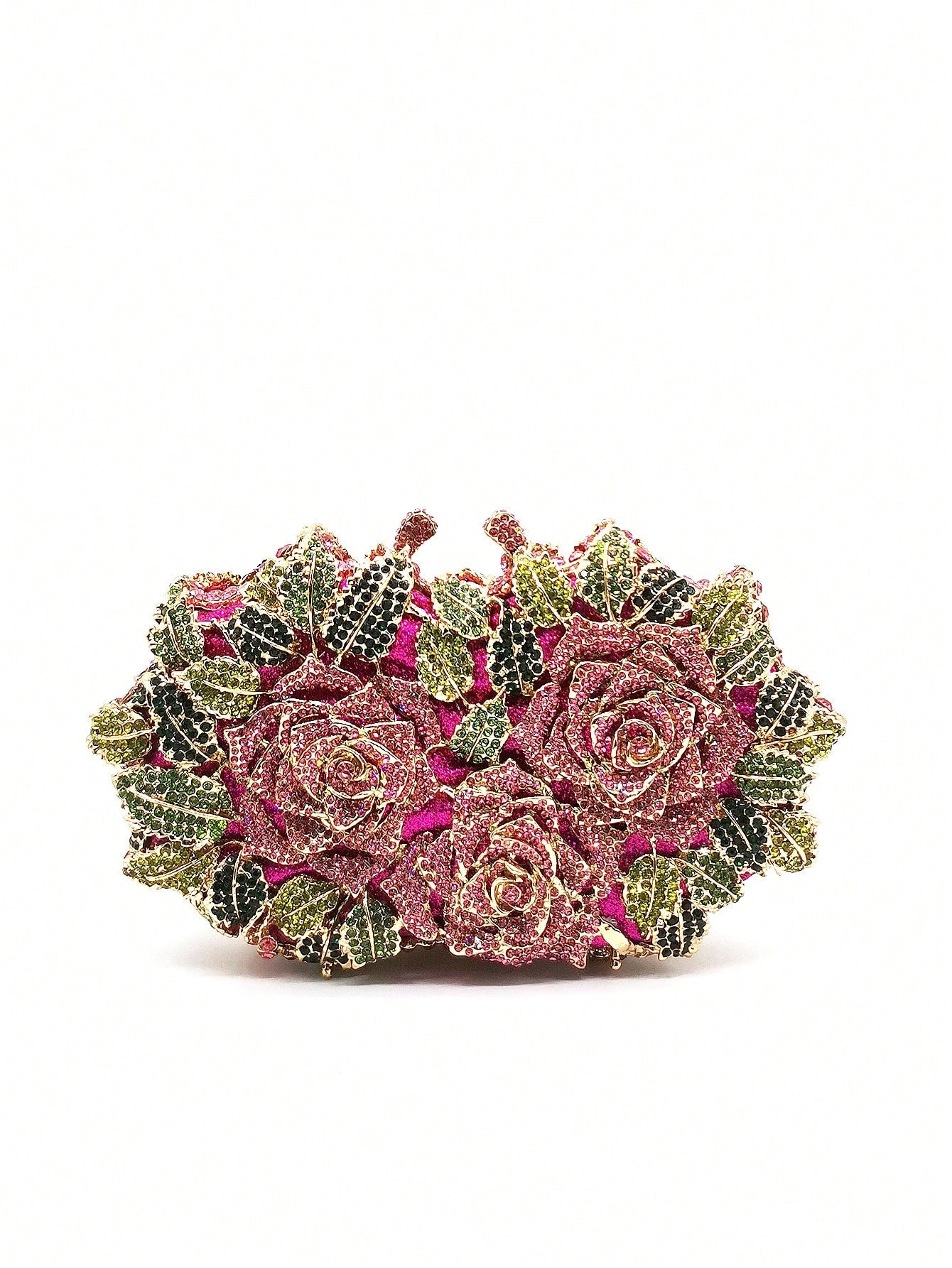 Lola Mini Flower Rhinestone Chain Strap Clutch