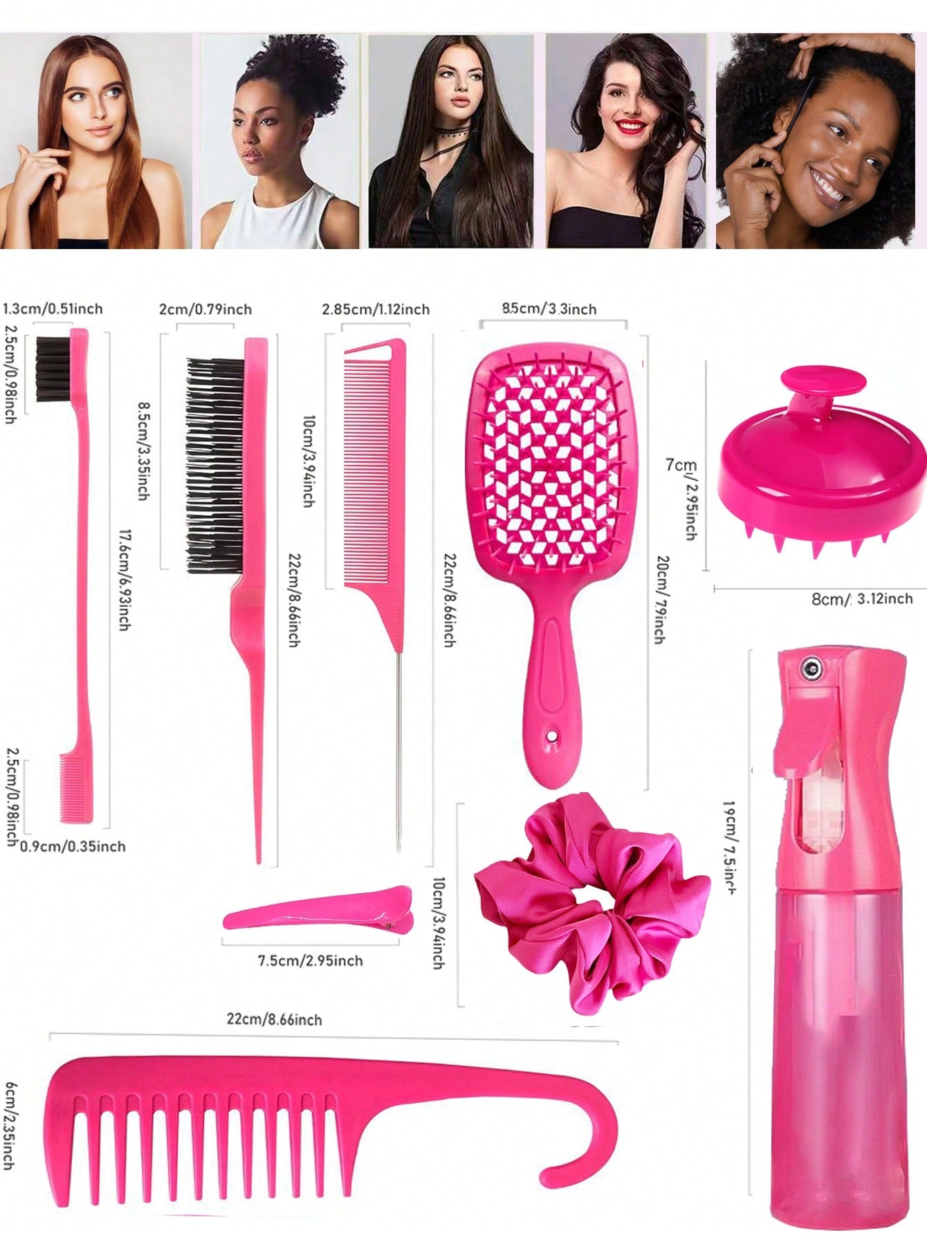 12 Pcs Hair Brush Set With Hair Styling Comb