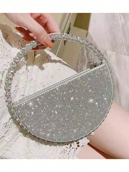 Styla Flower Rhinestone Evening Clutch