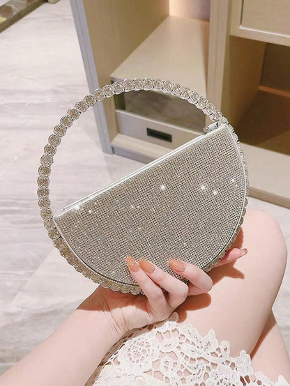 Styla Flower Rhinestone Evening Clutch