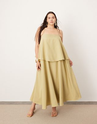 Juno ASOS EDITION Curve strappy square neck maxi dress