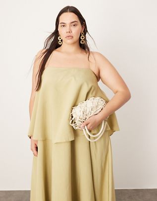 Juno ASOS EDITION Curve strappy square neck maxi dress