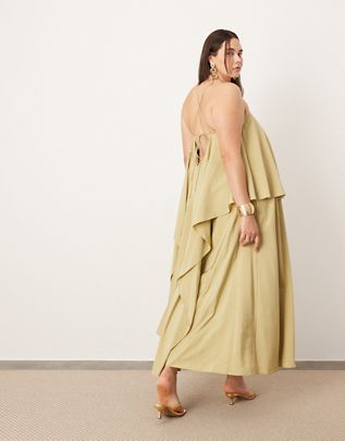 Juno ASOS EDITION Curve strappy square neck maxi dress