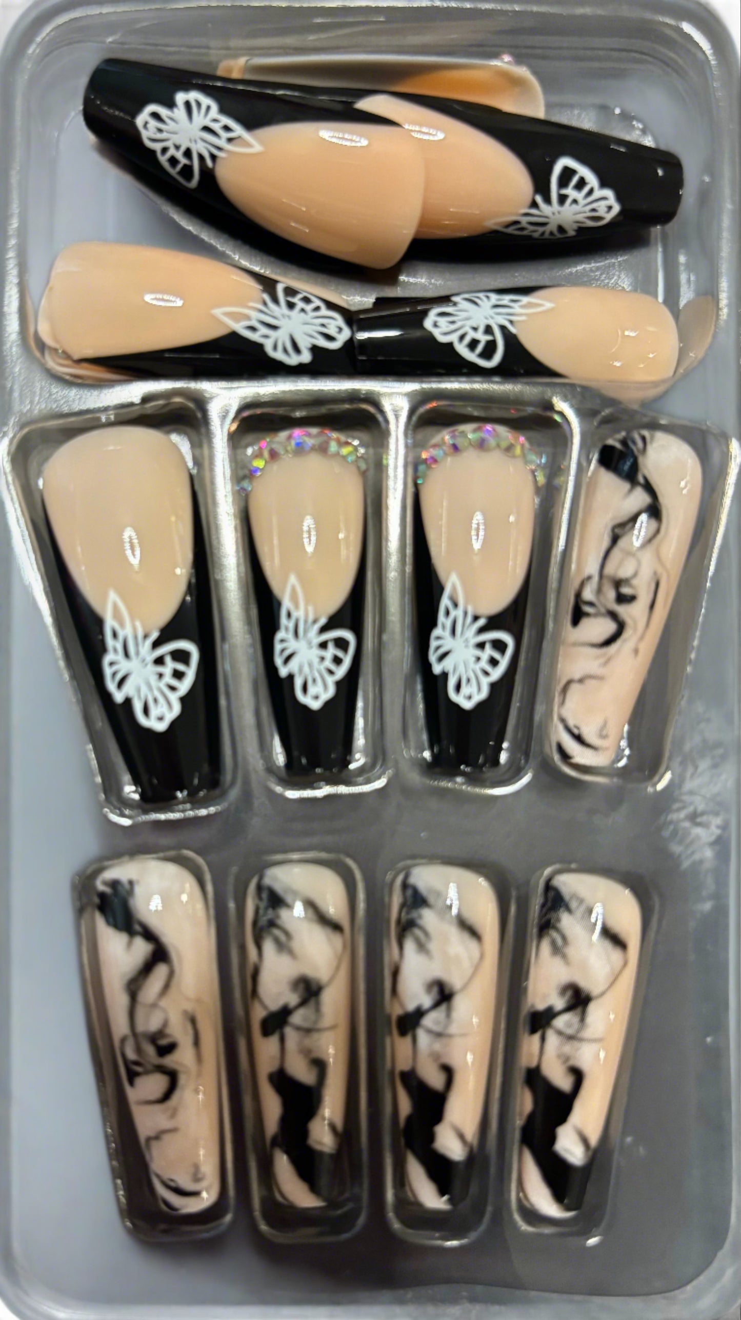 Black Butterfly Hypoallergenic Press-on Nails