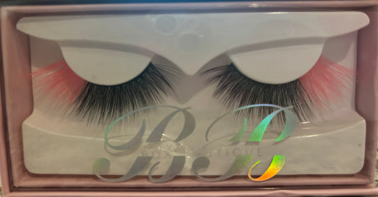 "Ready to Party" Pinky Black & Neon Pink Faux Mink Eyelashes - Hypoallergenic